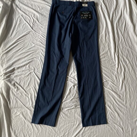 J.Ferrar Slim Fit Ultra Comfort Navy Dress Pants 32x34 Recycled Polyester Wrinkl - Picture 7 of 13